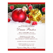 Christmas Bridal Shower Invitation With Ornament