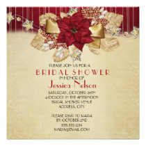 Christmas Holiday Stars Bridal Shower Card