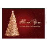 Christmas Thank You Bridesmaid Gold Red Card