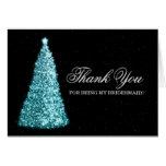 Christmas Thank You Bridesmaid Turquoise Card