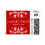 Classic Double Scroll Frame | red & white Stamp