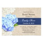 Classy Blue Hydrangea Lace & Burlap Bridal Shower Card