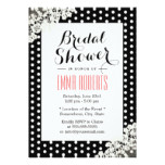 Classy Lace & Polka Dots Black Bridal Shower Card