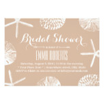 Classy Neutral Beach Theme Seashells Bridal Shower Card