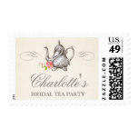 Classy Vintage Bridal Tea Party | Bridal Shower Postage Stamp