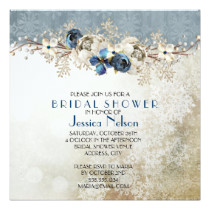 Cold Blue Winter Day Bridal Shower Card
