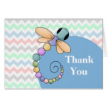 Colorful Chevron and Dragonfly Thank You Card