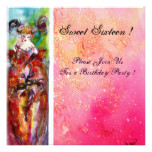 COLUMBINE,Sweet Sixteen Masquerade Party,fuchsia Card