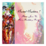 COLUMBINE,Sweet Sixteen Masquerade Party, gold Card