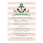 Coral and Navy Nautical Bridal Shower Card