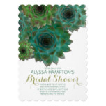 Country Bridal Shower Green Succulents Card
