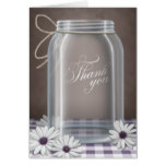 Country Mason Jar Daisy Purple Thank You cards