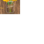 Country Sunflower Mason Jar Save the Date Card