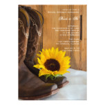 Country Sunflower Western Bridal Shower Card