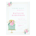 Couture Cake Bridal Shower Invitation - teal