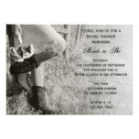 Cowgirl and Sunflowers Country Ranch Bridal Shower Card