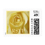 Cream Yellow Rose Custom Wedding RSVP Stamps