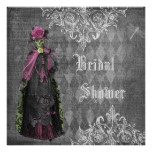 Creepy Halloween Bride Shabby Chic Bridal Shower Card
