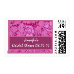 Custom Bridal Shower Pink Damask Stamp