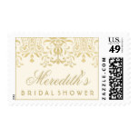 Custom Bridal Shower Stamp | Gold Vintage Glamour
