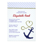 Cute Blue Nautical Theme Anchor Bridal Shower Card
