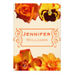 Cute orange floral bridal shower invitations