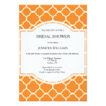 Cute orange pattern bridal shower invitations