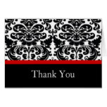 Damask Red Thank You Note Card