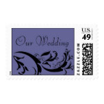 Damask Wedding Stamps in Purple Lilac