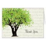 Dancing Blooms Green Tree Thank You Card