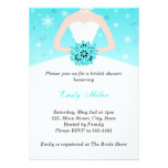 Dress Invitation Winter Bridal Shower Turquoise