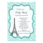 Eiffel Tower Aqua Paris Bridal Shower Invitation