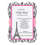 Eiffel Tower Damask Paris Bridal Shower Invitation