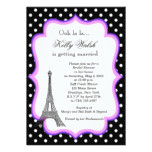 Eiffel Tower Purple Paris Bridal Shower Invitation