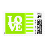 Electric Lime Green Stripes; Personalized Stamp