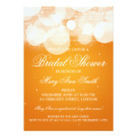 Elegant Bridal Shower Glow & Sparkle Orange Card