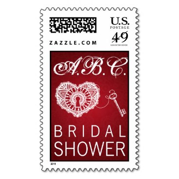Elegant Bridal Shower Key To My Heart Red Stamp