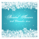 Elegant Bridal Shower Winter Snowflakes Blue Card