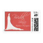 Elegant chic wedding dress bridal shower stamp