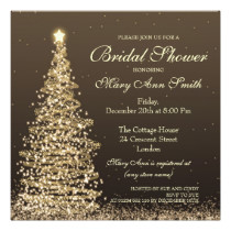 Elegant Christmas Bridal Shower Gold Card
