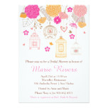 Elegant Floral Orange and Pink Bridal Shower Card