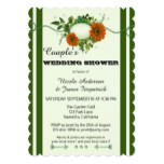 Elegant Green Floral Couple's Shower Invitation