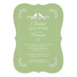 Elegant Green Love Birds Bridal Shower Card