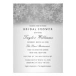Elegant Jewel Silver Snowflake Bridal Shower Card