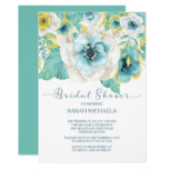 Elegant Mint & Gold Floral Bridal Shower Card