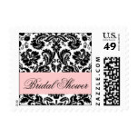 Elegant Pink Bridal Shower Damask Postage