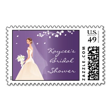 Elegant Purple Bride Bridal Shower Stamps