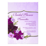 Elegant Purple Floral Bridal Shower Invitation