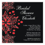 Elegant Red Snowflakes Winter Bridal Shower Invite