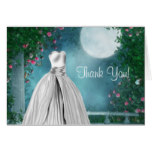 Elegant Teal Blue Quinceanera Thank You Cards